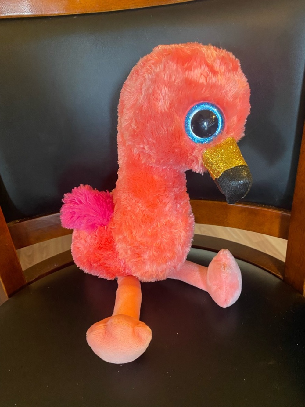 Large 13" Ty Beanie Boos Gilda the Flamingo - With Heart Tag